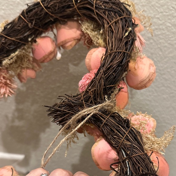 Heart-Shaped Floral Wreath - Pink and Cream - Picture 2 of 3